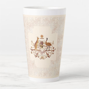 Tasse Latte Australie Armoiries Tint Brown