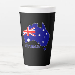 Tasse Latte Australie Drapeau Australien Carte Voyage