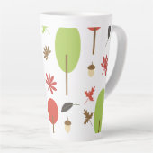 Tasse Latte Automne Arbres Feuille Acorn saisonnier (Angle droit)