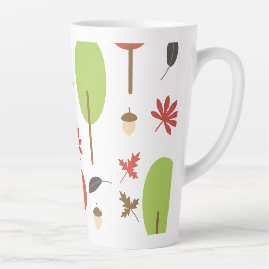 Tasse Latte Automne Arbres Feuille Acorn saisonnier (Droite)
