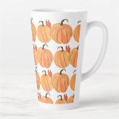 Tasse Latte Automne Citrouille Aquarelle Automne Feuilles Moti (Droite)