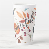 Tasse Latte Automne Design "reconnaissant" & Nom 17oz Latte Mu (Devant)