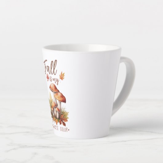 Tasse Latte Automne Est Ma Couleur Préférée - Champignons & Fe (Angle droit)
