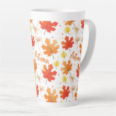 Tasse Latte Automne Feuillage Automne Feuilles Automne (Angle droit)