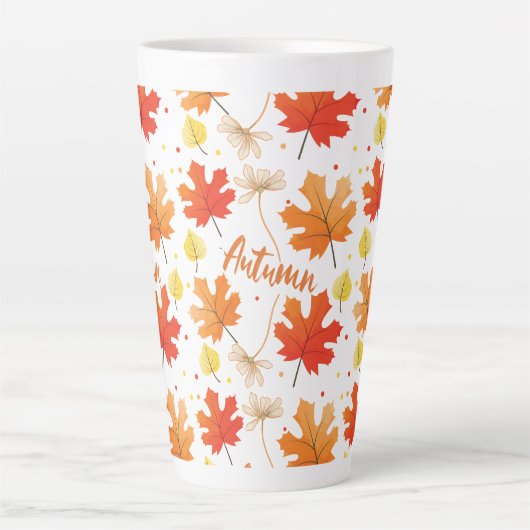 Tasse Latte Automne Feuillage Automne Feuilles Automne (Devant)