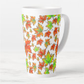 Tasse Latte Automne rouge orange feuille érable feuille (Angle droit)