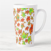 Tasse Latte Automne rouge orange feuille érable feuille (Droite)
