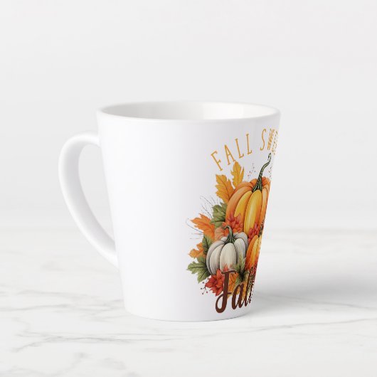 Tasse Latte Automne Sweet Automne - Automne Citrouille & Feuil (Angle gauche)
