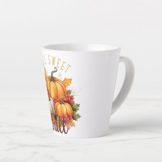 Tasse Latte Automne Sweet Automne - Automne Citrouille & Feuil (Angle droit)