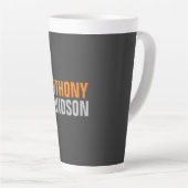 Tasse Latte Autre Parfait Cute Grey Orange Gras Texte (Angle droit)