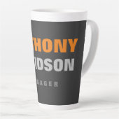 Tasse Latte Autre Taille Parfaite Gris Orange Gras Texte (Angle droit)