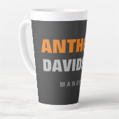 Tasse Latte Autre Taille Parfaite Gris Orange Gras Texte (Angle gauche)