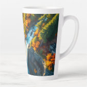 Tasse Latte Autumn Canyon Waterfall – Vibrant Fall Forest Land (Droite)