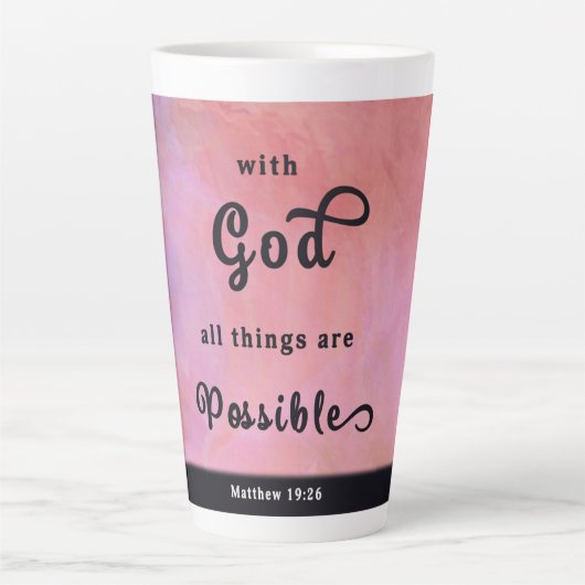 Tasse Latte Avec Dieu Toutes Les Choses Chrétienne Latte Café  (Devant)