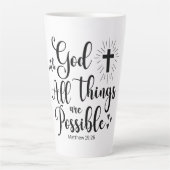 Tasse Latte Avec Dieu toutes les choses sont possibles - Matth (Devant)