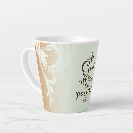 Tasse Latte Avec Dieu toutes les choses sont possibles Matthie (Angle gauche)