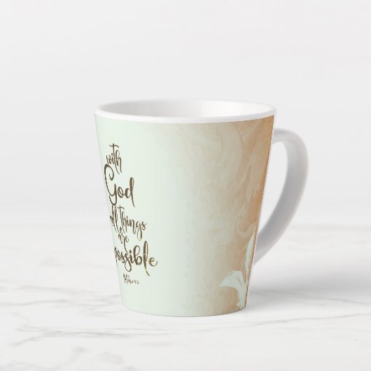 Tasse Latte Avec Dieu toutes les choses sont possibles Matthie (Angle droit)