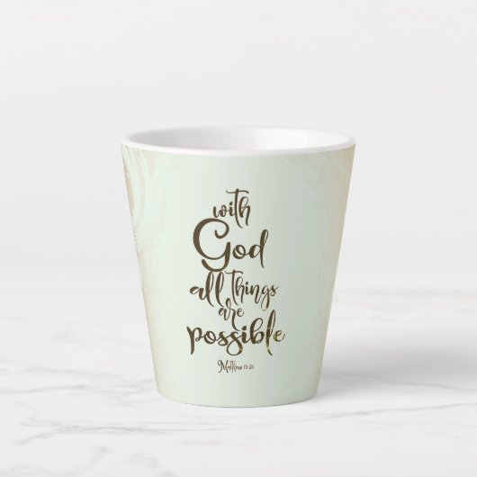 Tasse Latte Avec Dieu toutes les choses sont possibles Matthie (Devant)