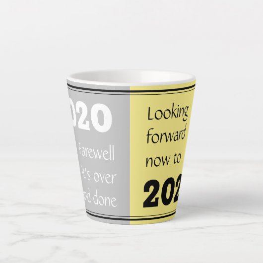 Tasse Latte AVENIR 2020 | Avancer 2021 | Gris du Nouvel An (Devant)