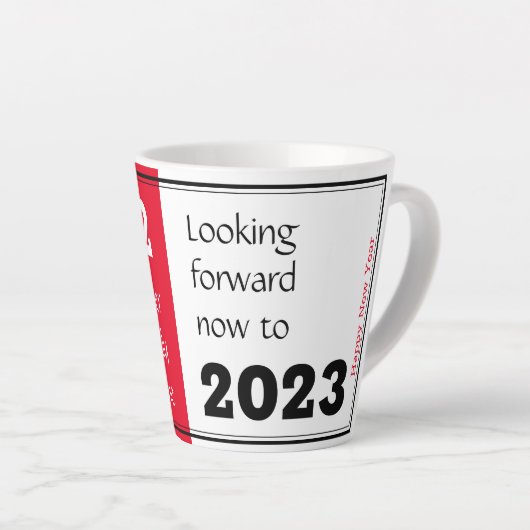 Tasse Latte AVENIR 2020 | Avancer 2021 | Nouvel an ROUGE (Angle droit)