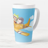Tasse Latte Aventure en vol avec chien (Angle droit)