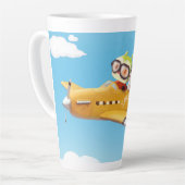Tasse Latte Aventure en vol avec chien (Angle gauche)
