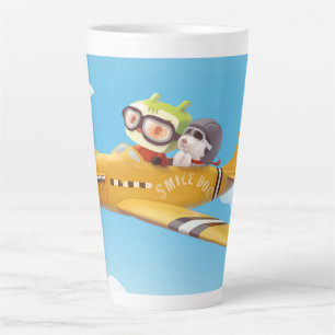 Tasse Latte Aventure en vol avec chien