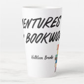 Tasse Latte Aventures d'un ver de livre (Devant)