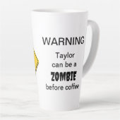 Tasse Latte Avertissement de zombie (Angle droit)
