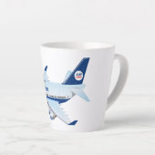 Tasse Latte Avion de dessin (Angle droit)
