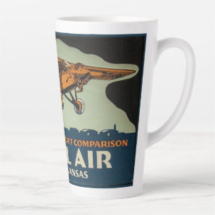 Tasse Latte Avion Vintage Travel Air, Wichita la capitale de l