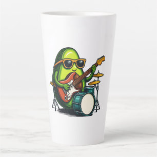 Tasse Latte Avocado Guitariste Cool Fruit Band
