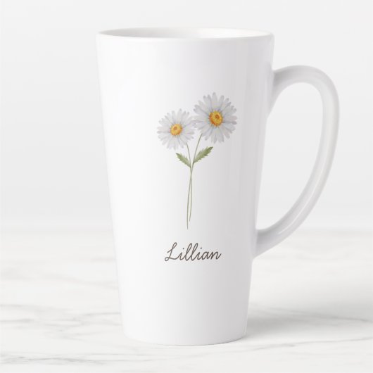 Tasse Latte Avril Mois de naissance Fleur Daisée (Droite)
