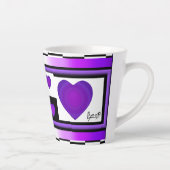 Tasse Latte B&W Purple Hearts Beating (Droite)