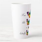 Tasse Latte Babouins, papillon (Devant)