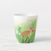 Tasse Latte Baby Deer - Fawns in Grass Illustration (Devant)