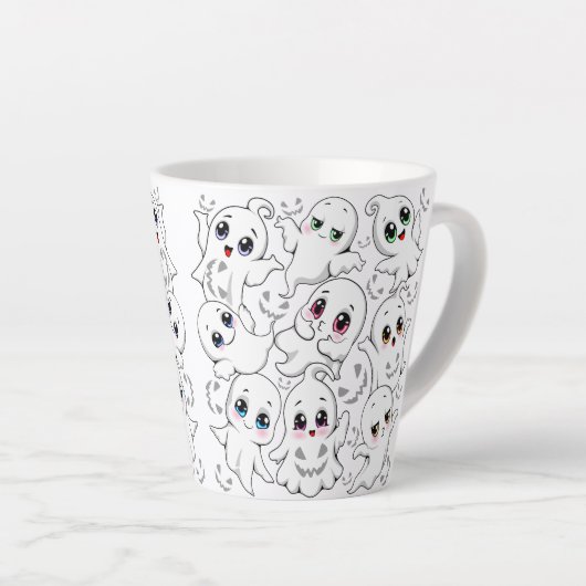 Tasse Latte Baby Ghosts Éffrayant mignon Halloween humeur (Angle droit)