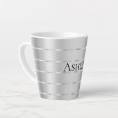 Tasse Latte Baby-Shower avec Ruban Argenté (Angle gauche)