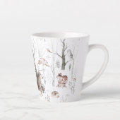 Tasse Latte Baby shower des amis de la forêt aquarelle (Droite)