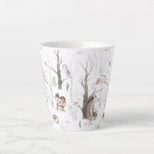 Tasse Latte Baby shower des amis de la forêt aquarelle (Devant)