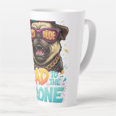 Tasse Latte Bad to the Bone Pug — Rude Dude Streetwear Design (Angle droit)