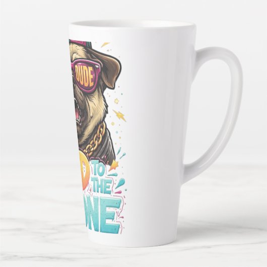 Tasse Latte Bad to the Bone Pug — Rude Dude Streetwear Design (Droite)
