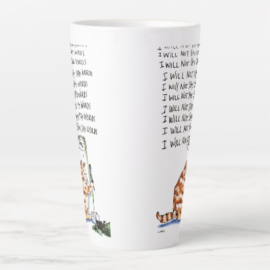 Tasse Latte Bad Word Cat (Devant)