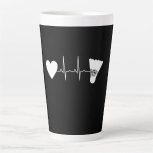 Tasse Latte Badminton - Battledore Battement de coeur