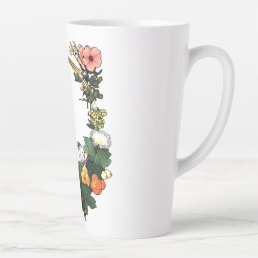 Tasse Latte Bague à fleurs (Droite)