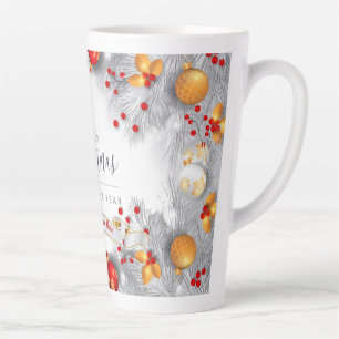 Tasse Latte Baies congelées Noël (couverture complète de l'ima