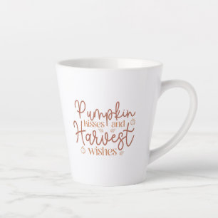 Tasse Latte Baisers citrouilles et souhaits de récolte