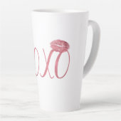 Tasse Latte Baisers rose XOXO (Angle droit)