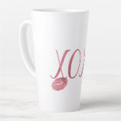Tasse Latte Baisers rose XOXO (Angle gauche)