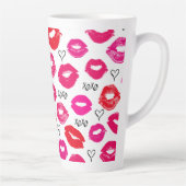 Tasse Latte Baisers XOXO rouge et rose (Droite)